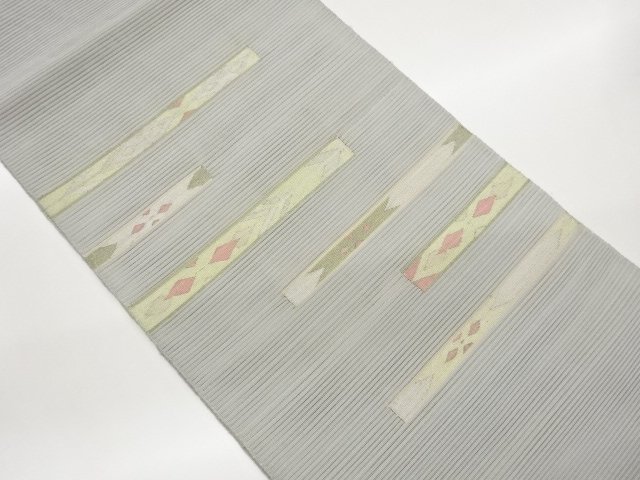 JAPANESE KIMONO / NAGOYA OBI FOR SUMMER / WOVEN GEOMETRIC PATTERN